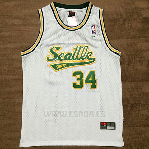Camiseta Historic Seattle SuperSonics Ray Allen #34 Blanco